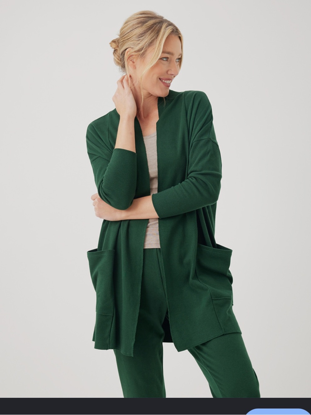 NWT Pact organic cotton cardigan womens medium/large green